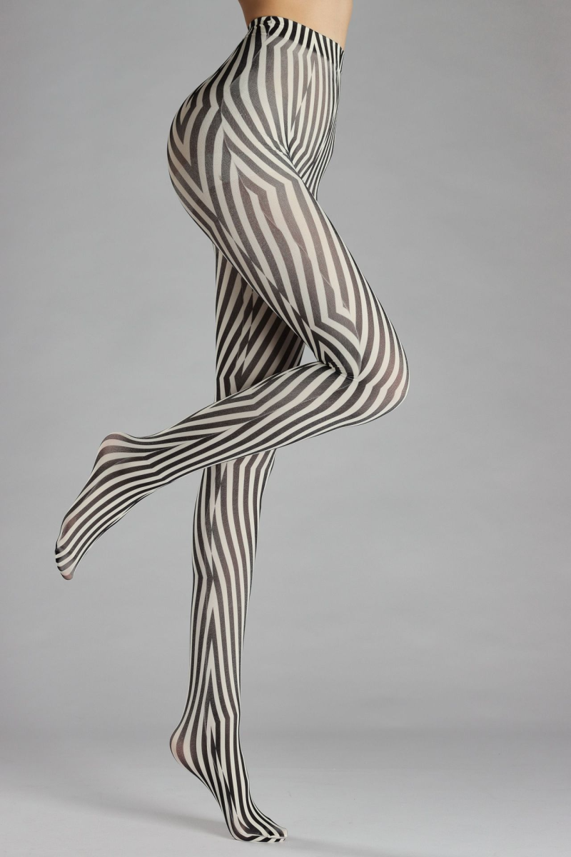 Geometric plaid print tights