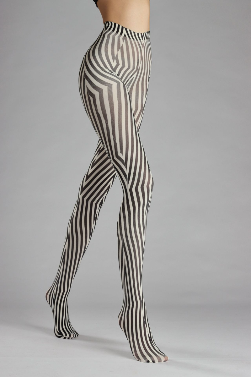 Geometric plaid print tights - Image 3