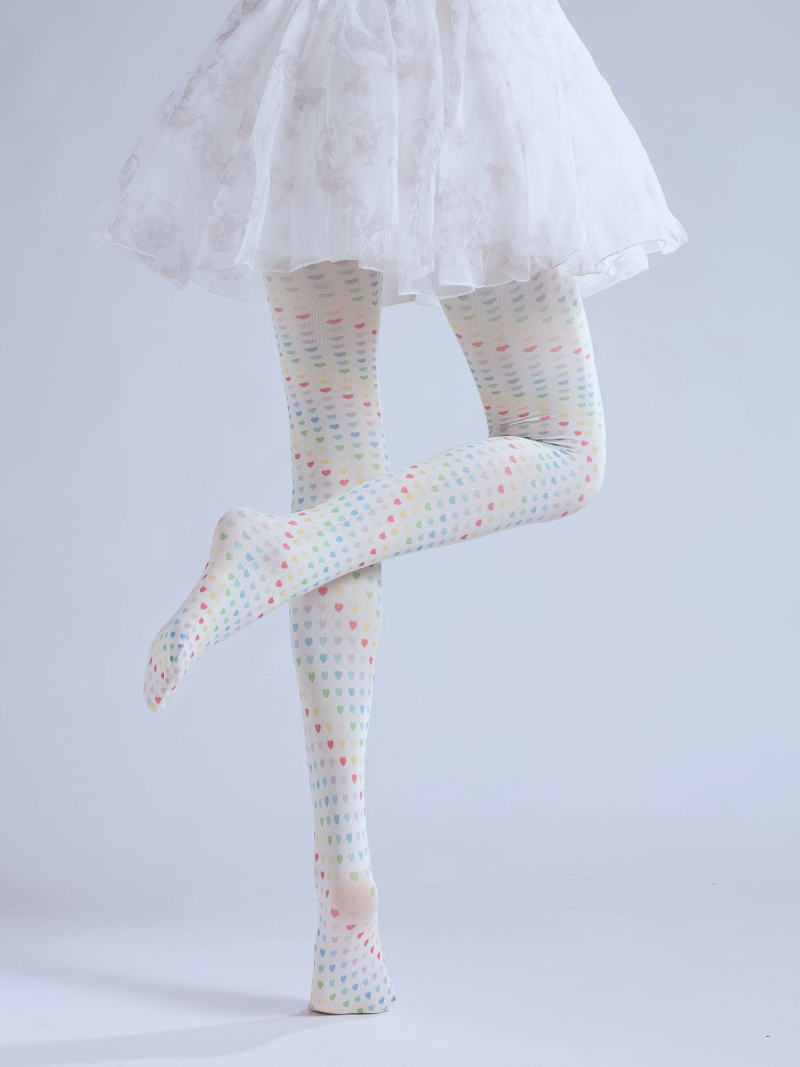 Sweet style print pantyhose colorful peach heart personality cos pattern bottoming socks 2D loli outer wear socks - Image 10