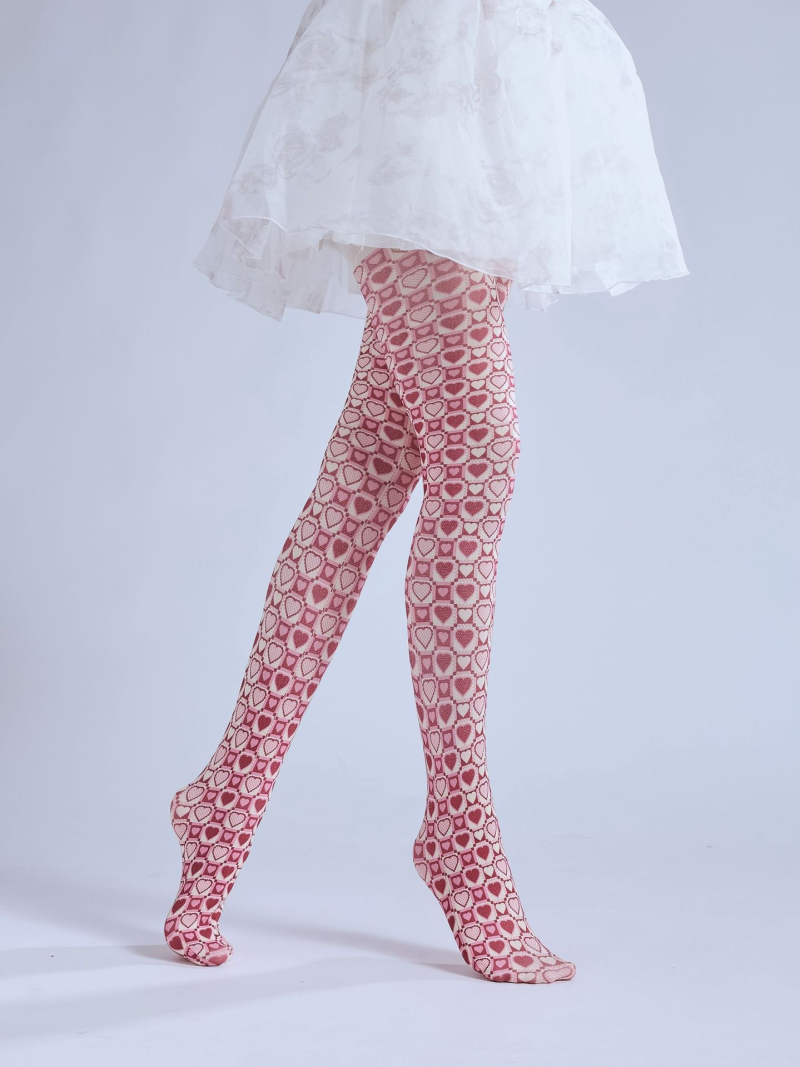 Cartoon heart print sweet pantyhose girls bottoming socks slim pantyhose - Image 7