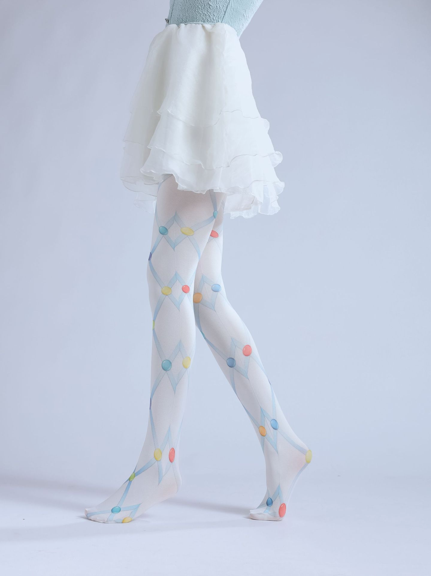 Lolita Socks: Sweet Beaded Diamond Stockings - Kawaii Fashion - Image 5