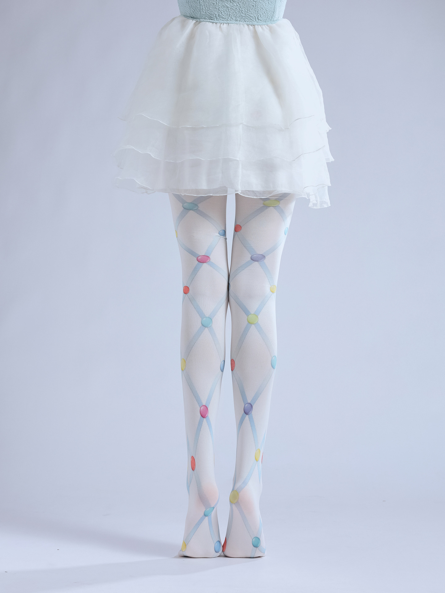 Lolita Socks: Sweet Beaded Diamond Stockings - Kawaii Fashion - Image 6
