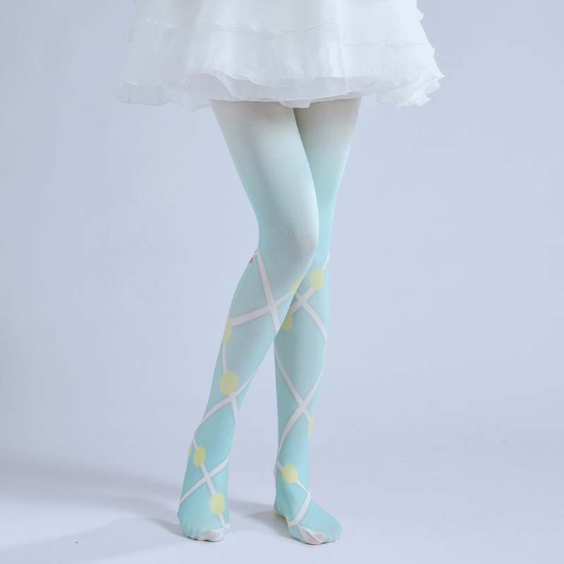 Bow Print Pantyhose: Diamond Lolita Slim Bottoming Socks - Cute Loli Style