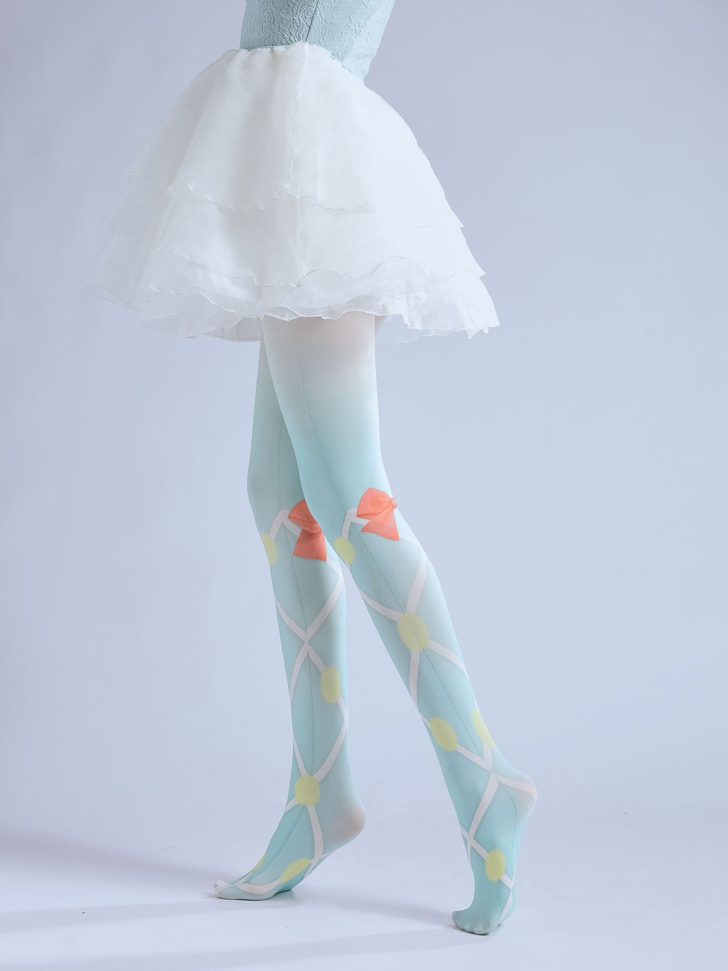 Bow Print Pantyhose: Diamond Lolita Slim Bottoming Socks - Cute Loli Style - Image 3