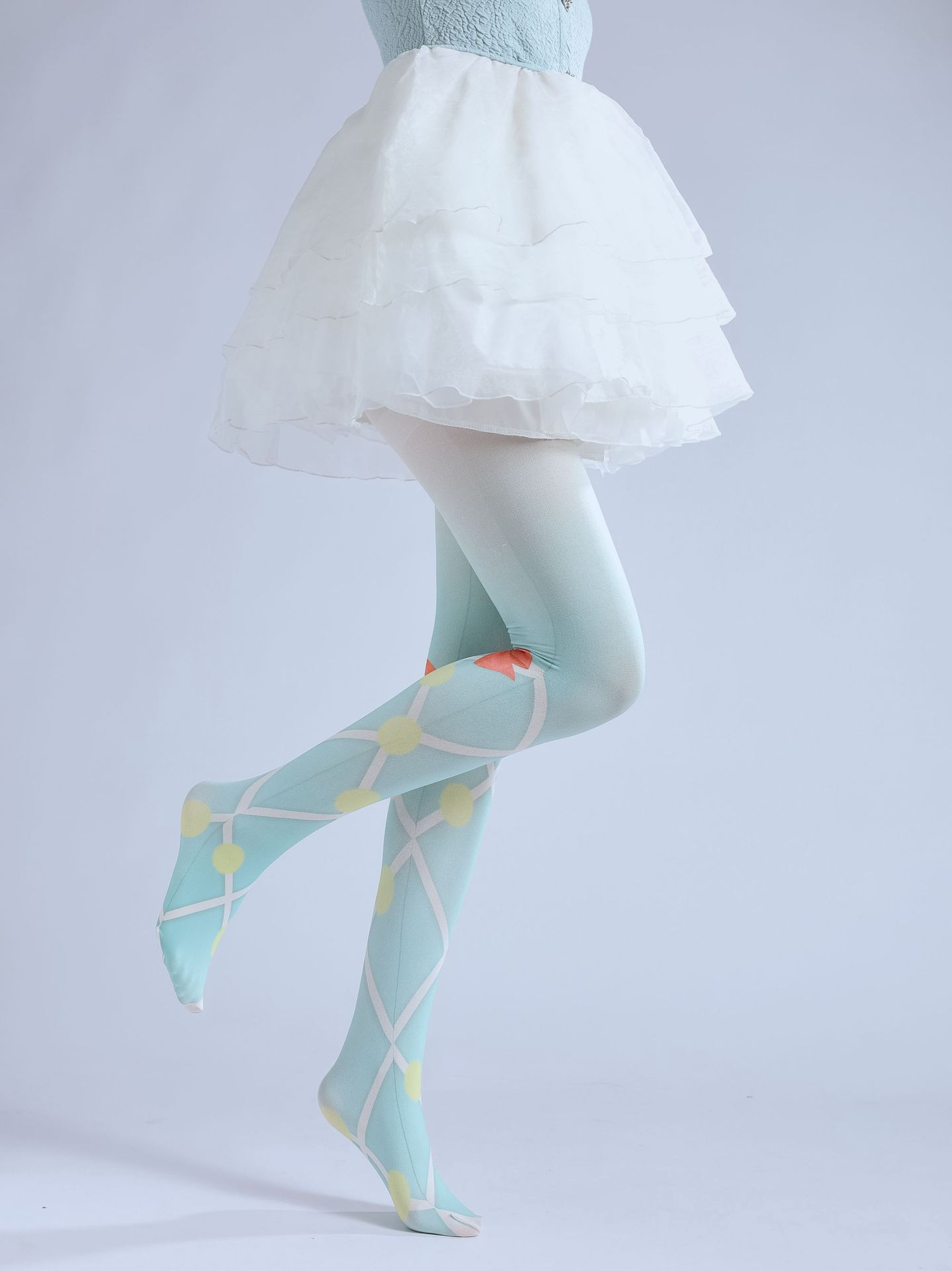 Bow Print Pantyhose: Diamond Lolita Slim Bottoming Socks - Cute Loli Style - Image 5