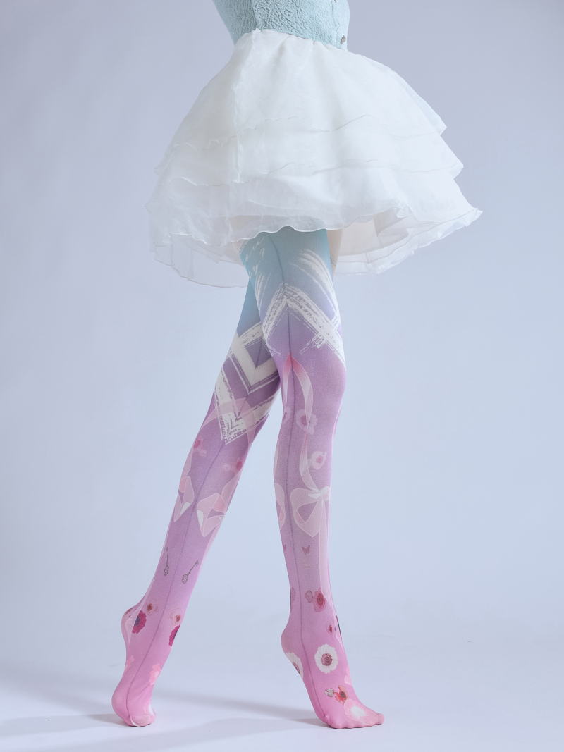 European and American style color gradient print pantyhose Lolita easy to match slim COS bottoming socks Punk cool socks - Image 8