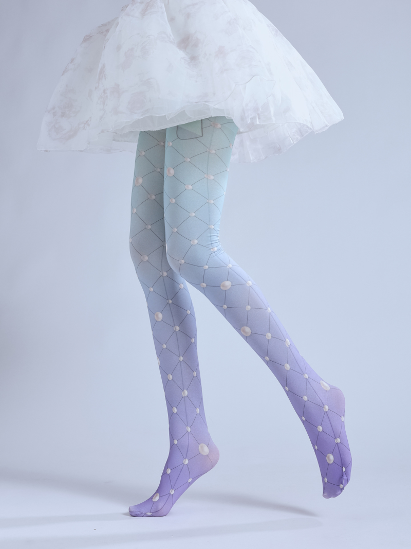 Purple gradient socks lolita stockings mesh pantyhose cute print slim lolita socks sweet girl - Image 5