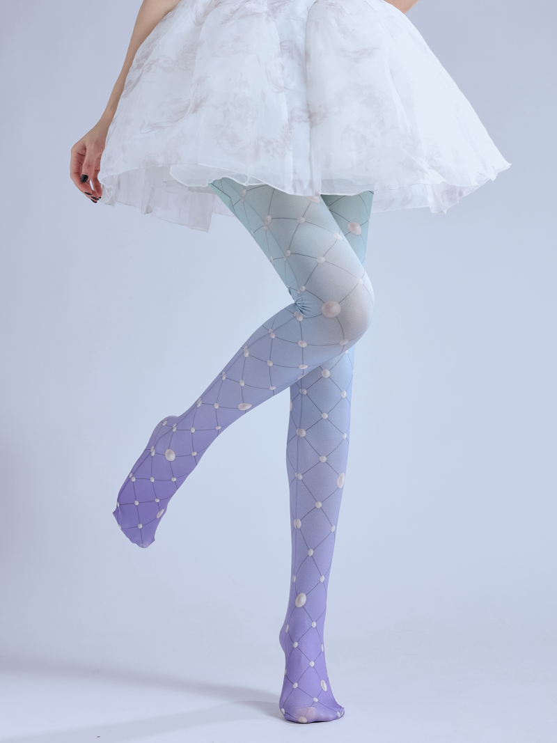 Purple gradient socks lolita stockings mesh pantyhose cute print slim lolita socks sweet girl - Image 8