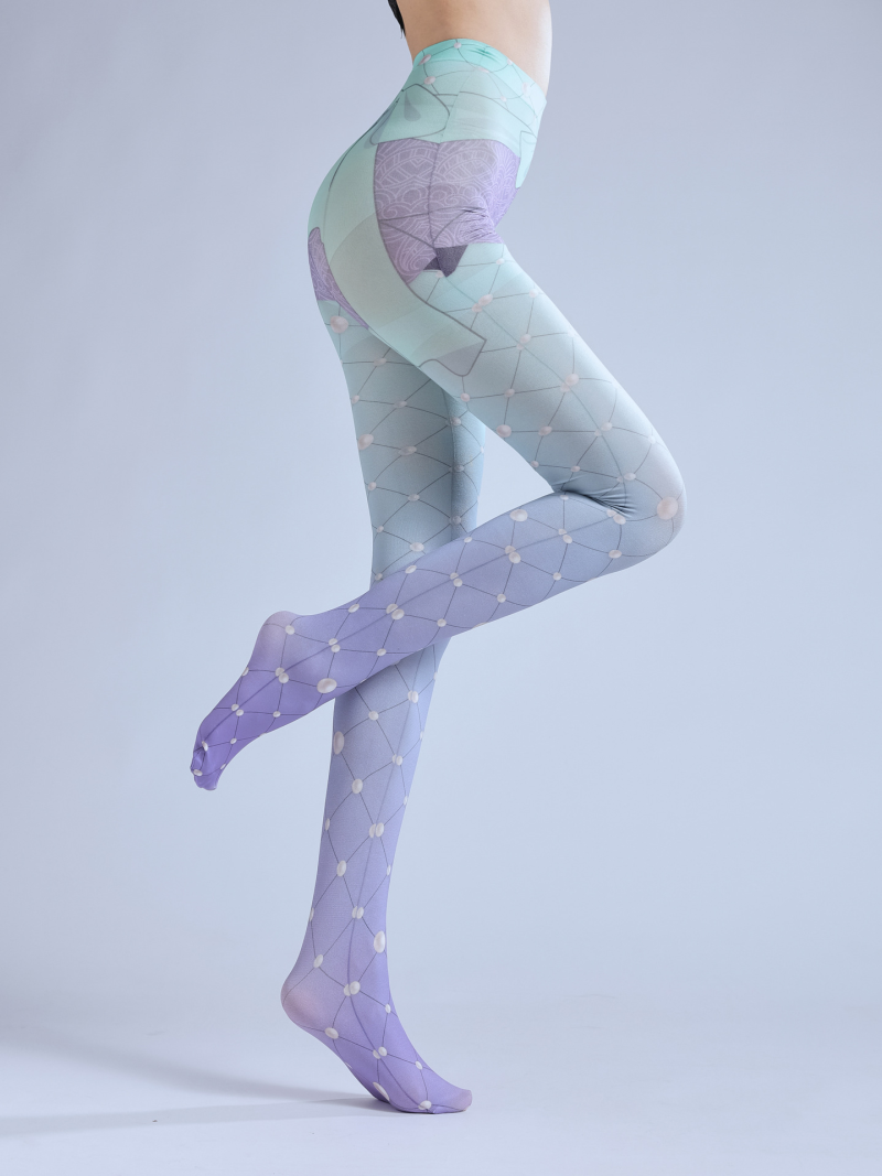 Purple gradient socks lolita stockings mesh pantyhose cute print slim lolita socks sweet girl - Image 11