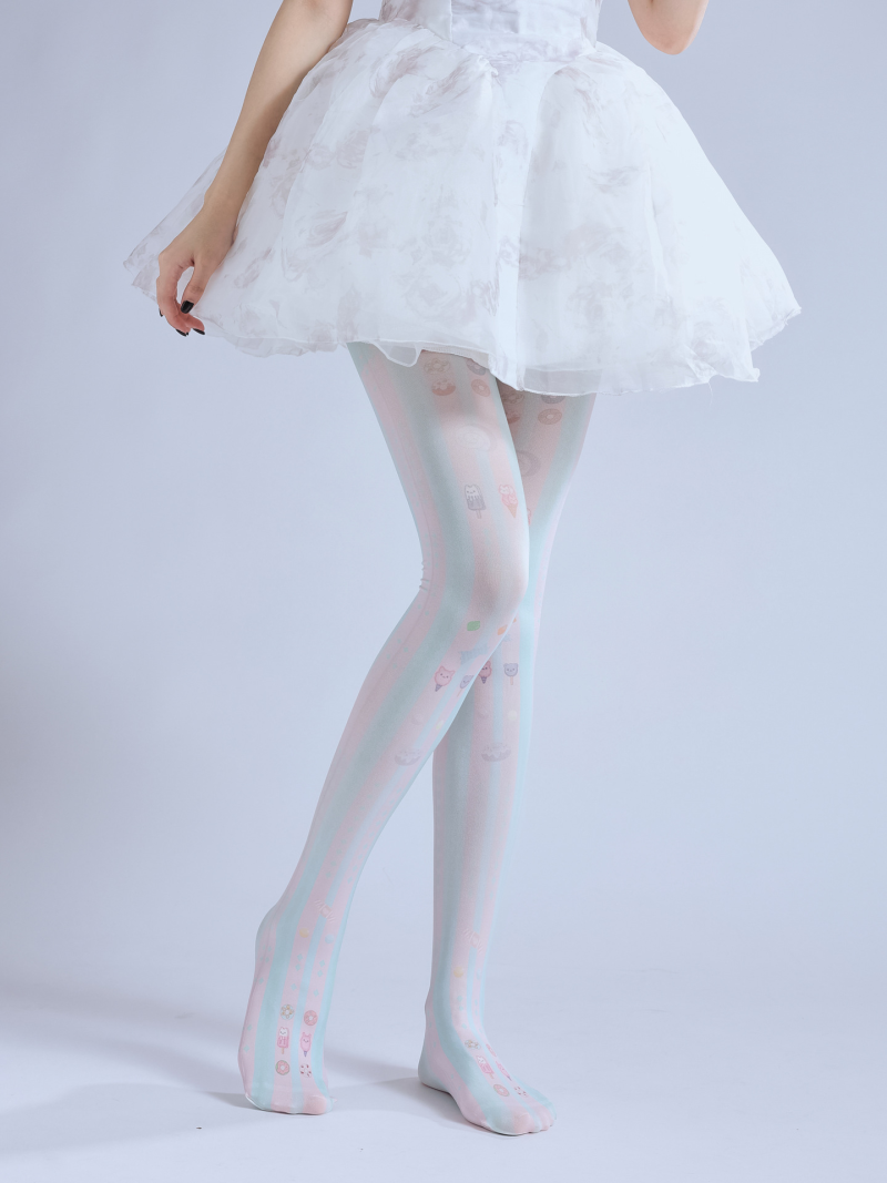 Ice cream pattern Japanese lolita print socks with JK skirt cute pantyhose COS base socks - Image 7