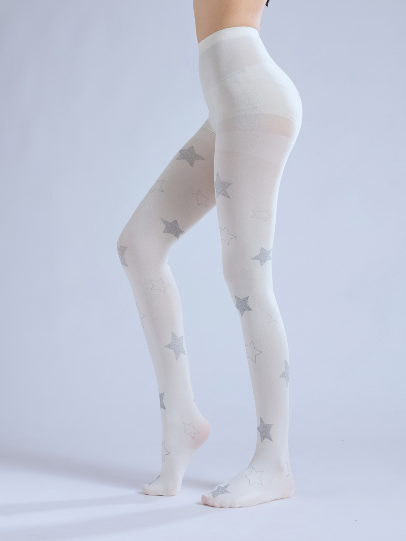 Punk style COS print pantyhose star pattern personality loli base socks girl handsome stockings - Image 9