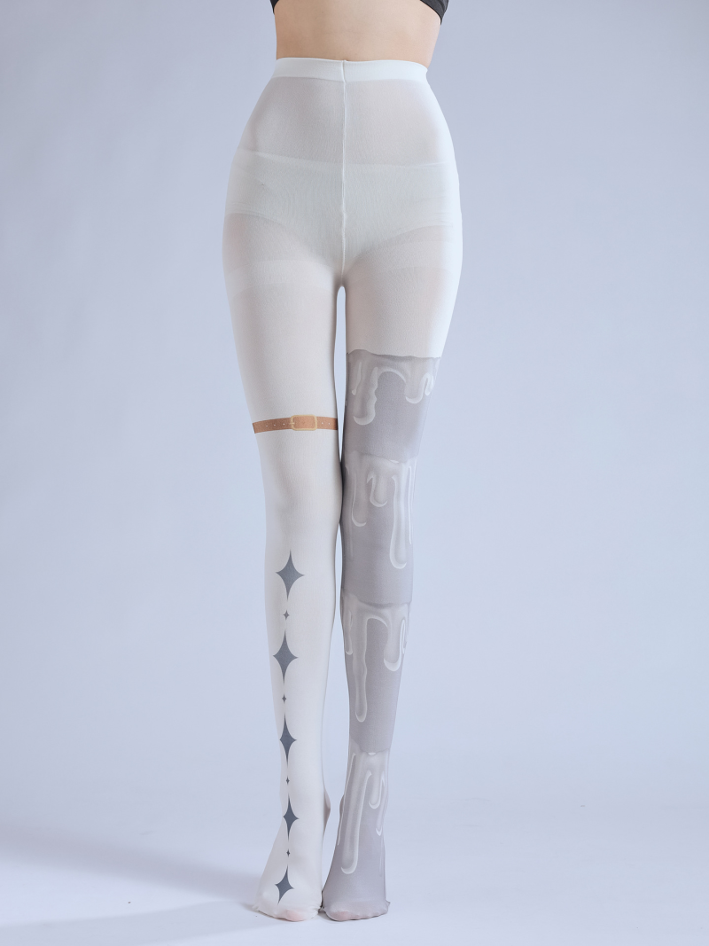 Punk style sweet and cool personality print pantyhose artistic AB side 2D COS pantyhose Personality Internet celebrity socks - Image 9