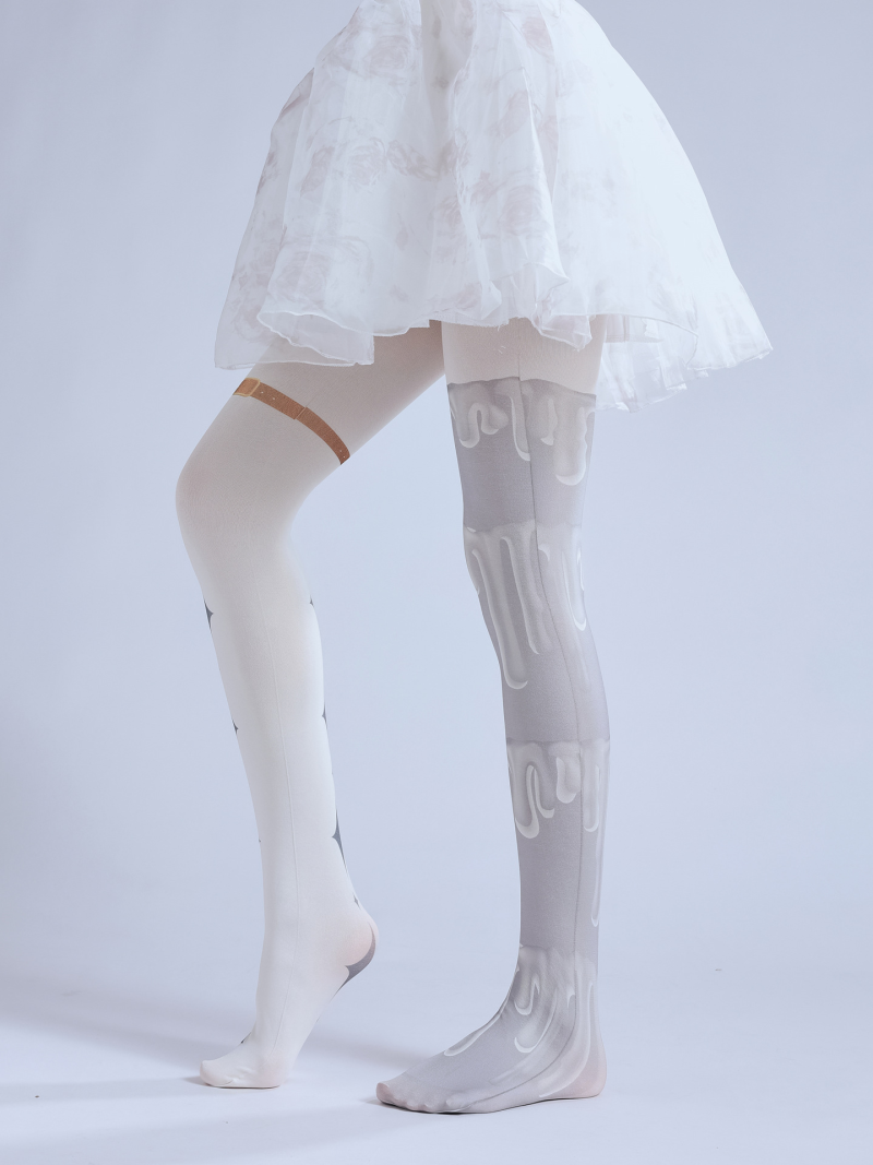 Punk style sweet and cool personality print pantyhose artistic AB side 2D COS pantyhose Personality Internet celebrity socks - Image 10