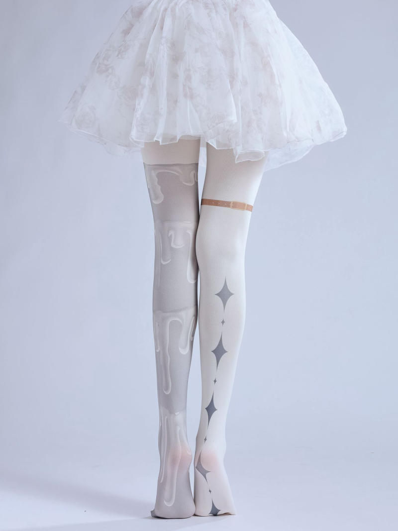 Punk style sweet and cool personality print pantyhose artistic AB side 2D COS pantyhose Personality Internet celebrity socks - Image 11