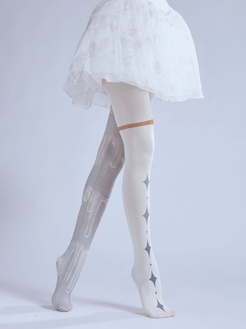 Punk style sweet and cool personality print pantyhose artistic AB side 2D COS pantyhose Personality Internet celebrity socks - Image 12