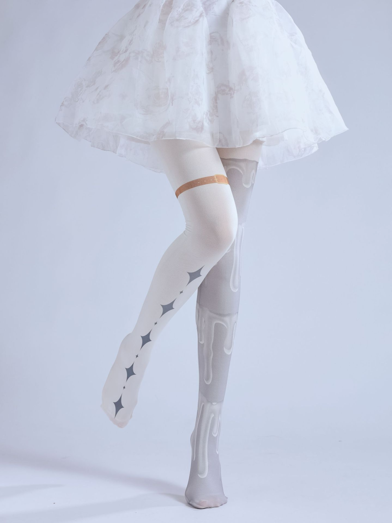 Punk style sweet and cool personality print pantyhose artistic AB side 2D COS pantyhose Personality Internet celebrity socks - Image 13