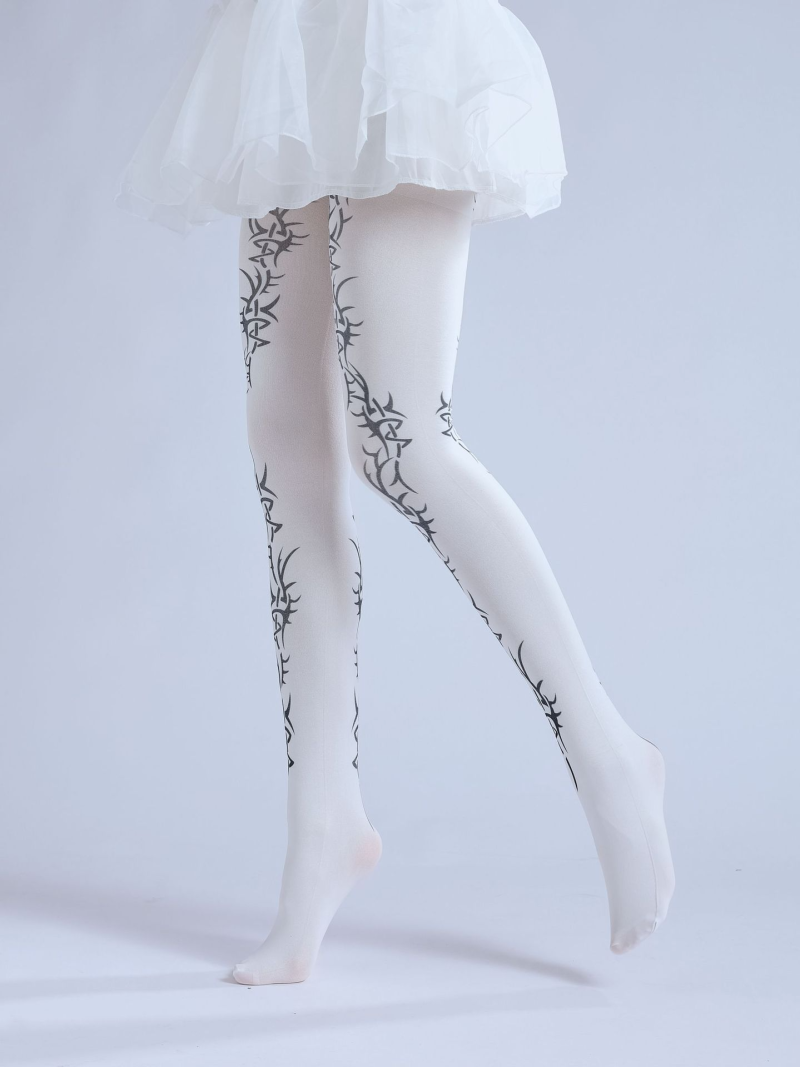 Online game element personality print pantyhose Comic exhibition cos lolita pattern bottoming socks - Image 5