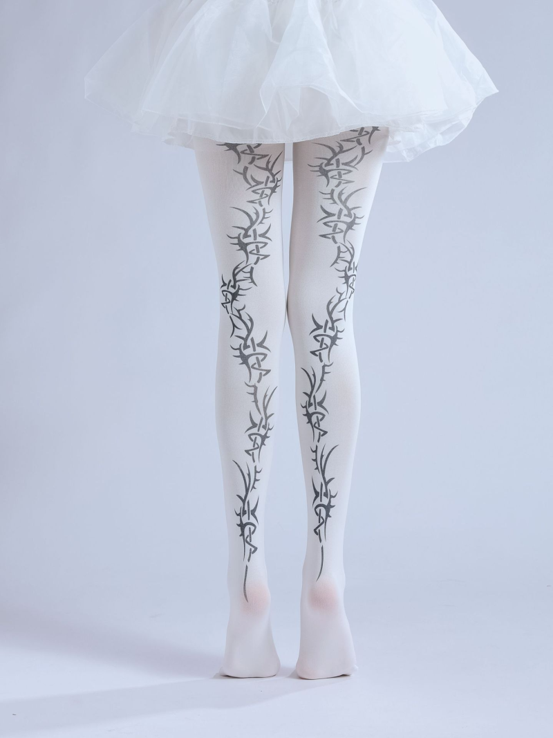 Online game element personality print pantyhose Comic exhibition cos lolita pattern bottoming socks - Image 6