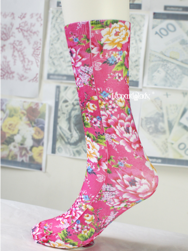 Personalized red print socks