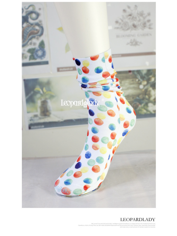 Colorful polka dot print socks