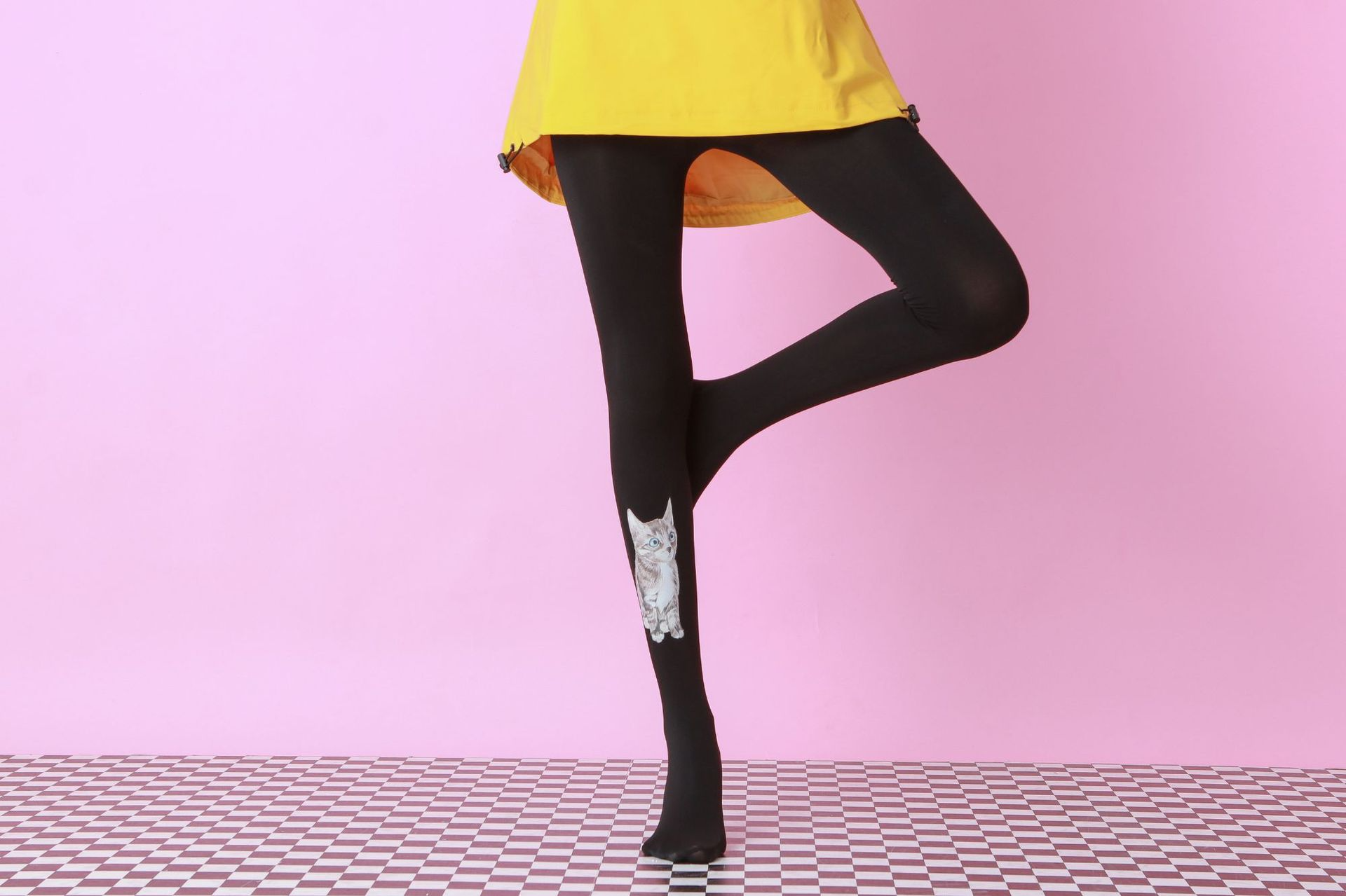 Cute Cat Tights - Black Kitten Patterned Stockings for Spring - Image 6