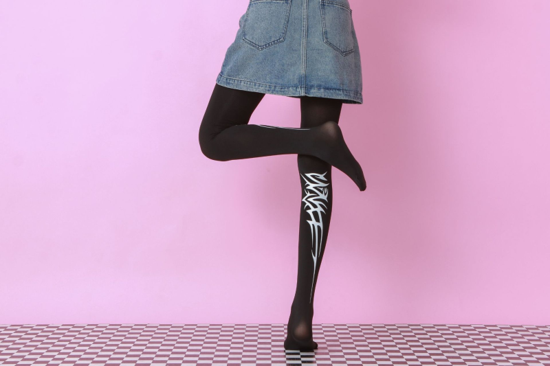 Totem pattern tights White pattern tights - Image 4