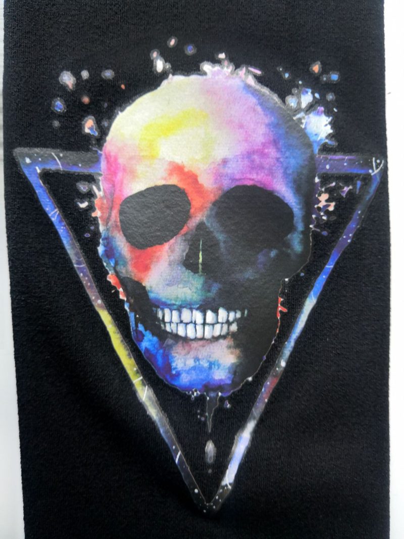 Geometric skull pattern tights Black non-transparent bottoming socks - Image 6