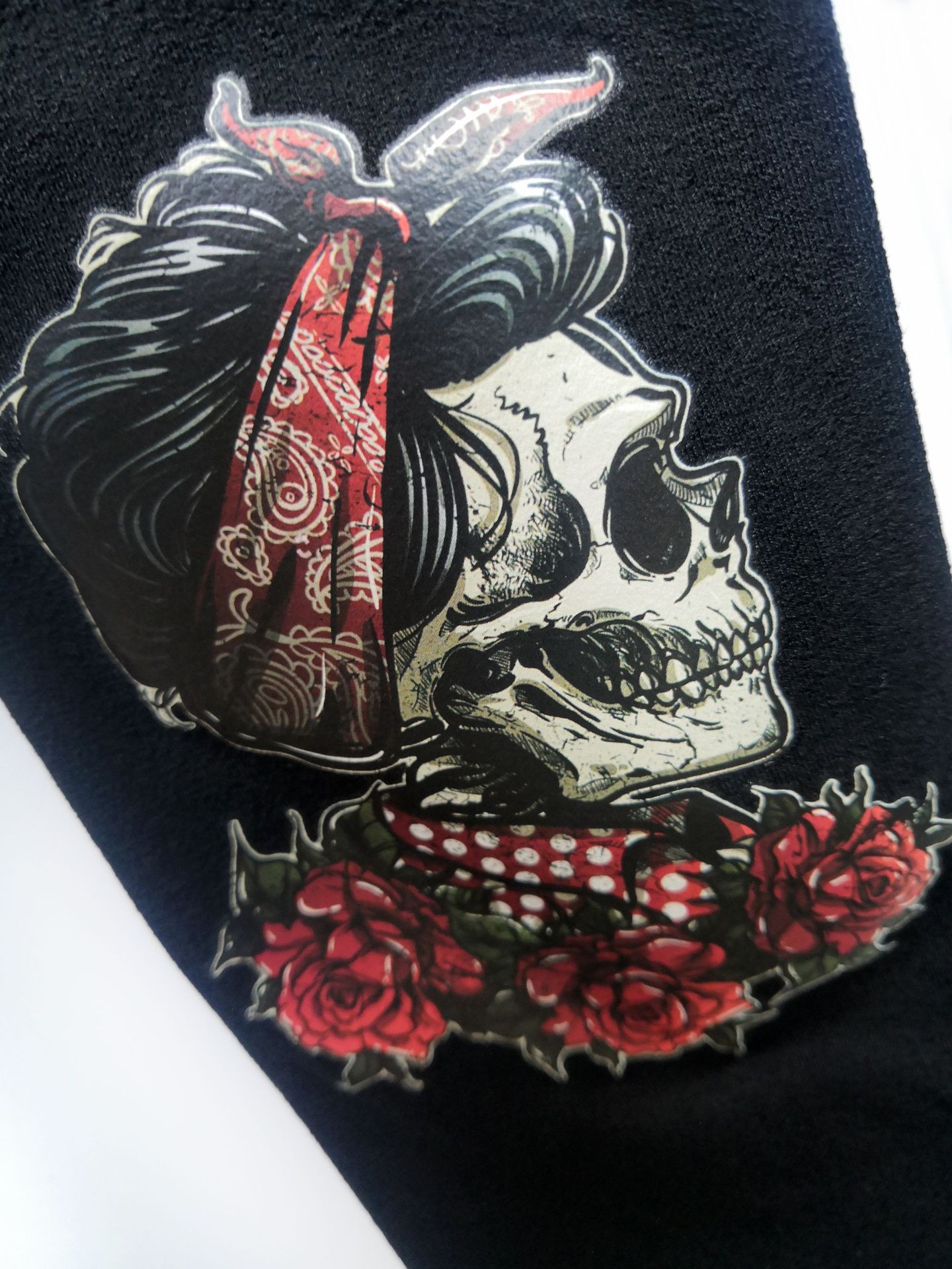 Skull Flower Tights: Gothic Floral Pattern Leggings for Women - Image 6