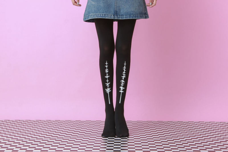 Tree pattern tights Street black bottoming socks - Image 3