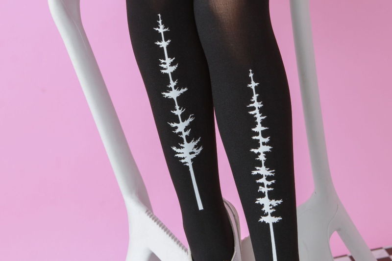 Tree pattern tights Street black bottoming socks - Image 5