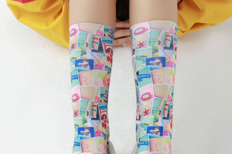 Postcard print socks Pattern socks - Image 3