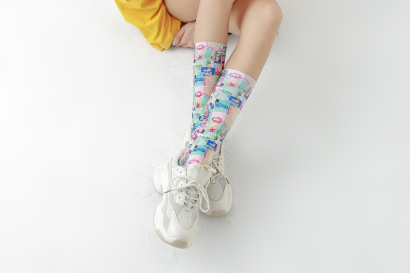 Postcard print socks Pattern socks - Image 4