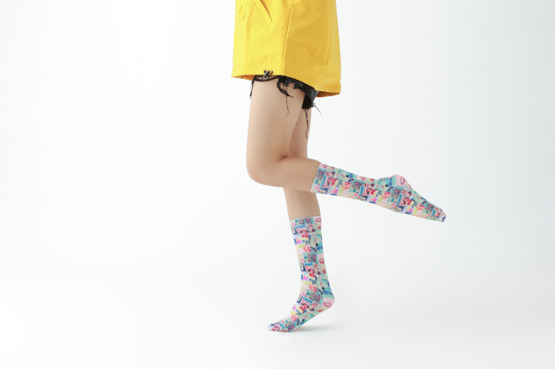 Postcard print socks Pattern socks - Image 5