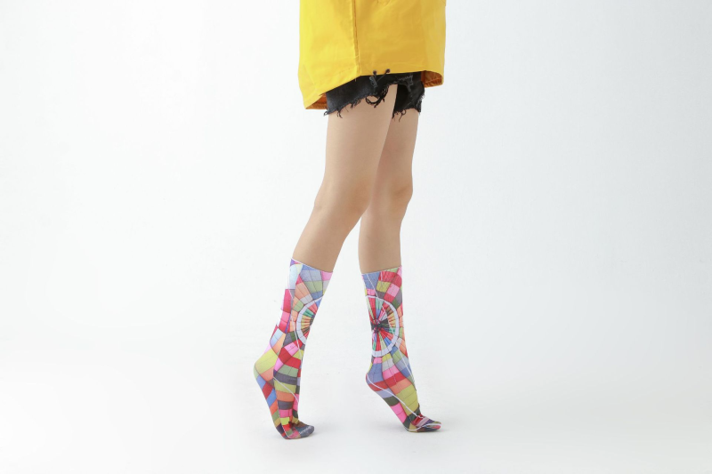 Color block print socks Personalized socks - Image 4