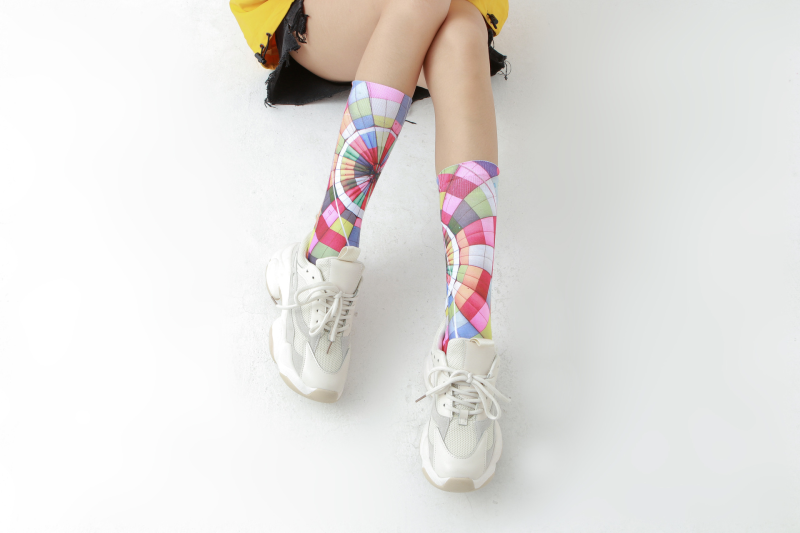 Color block print socks Personalized socks - Image 5