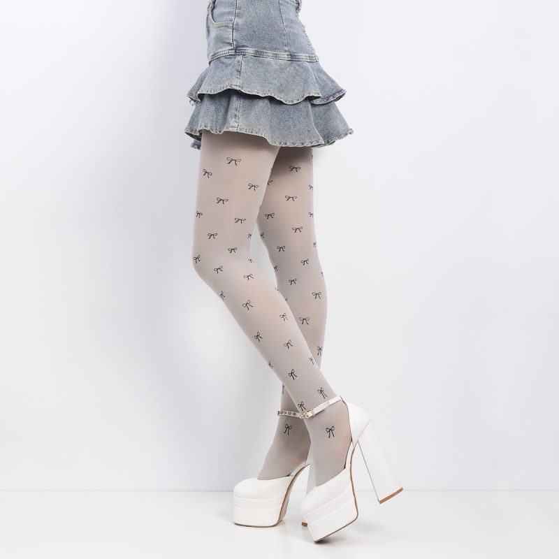 New white stockings women spring and summer anti-snagging pantyhose wholesale Lolita bow JK sexy black silk - Image 3