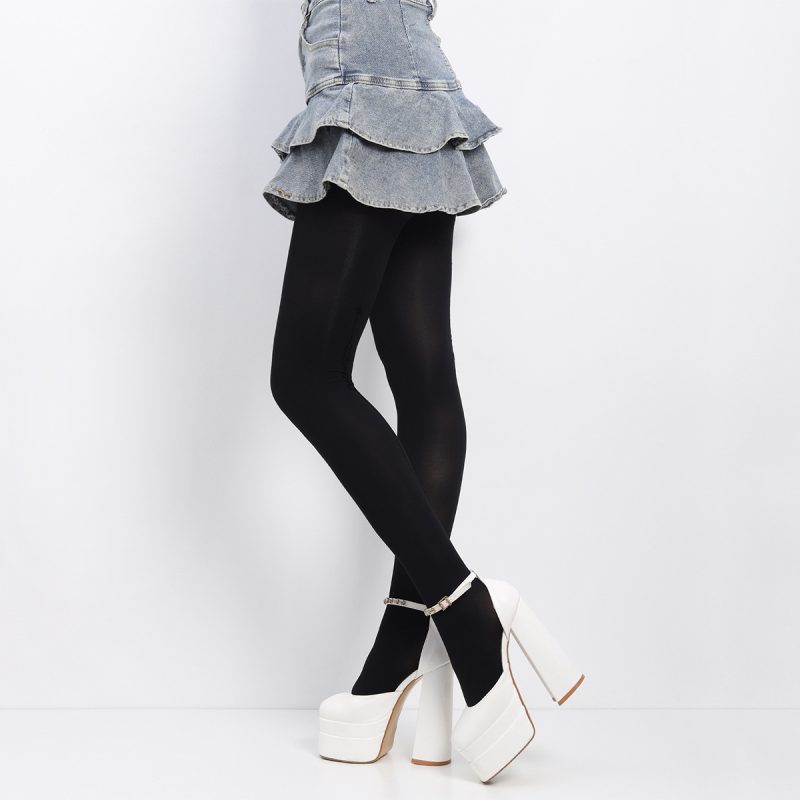Fashion stockings flocked star letter black stockings sexy beautiful legs bottoming socks sexy no drop crotch romper long stockings - Image 3
