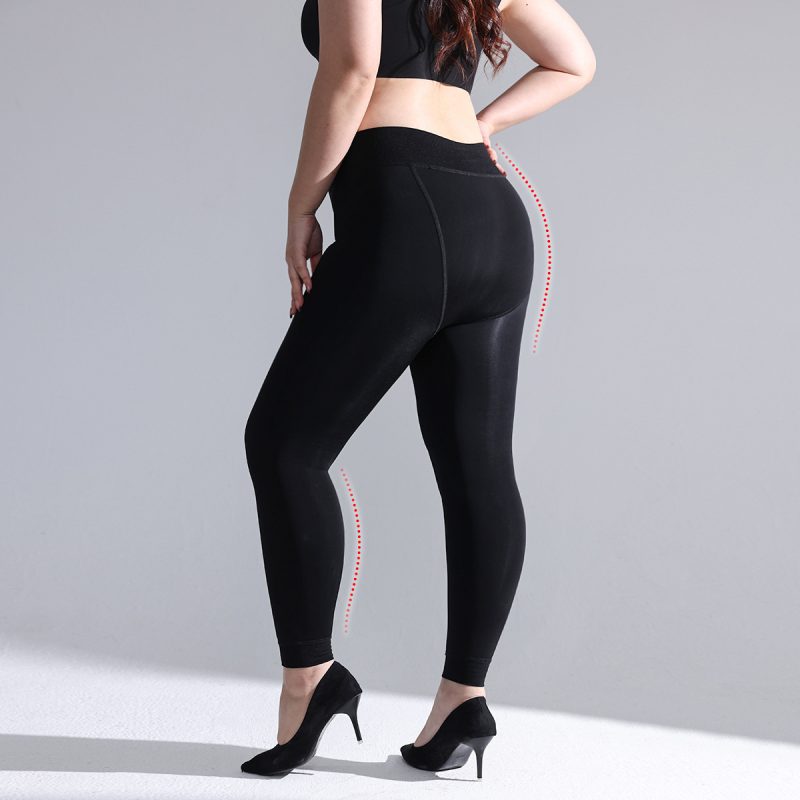 Ready stockings fashion base nine points black silk crotch fat mm pantyhose - Image 3