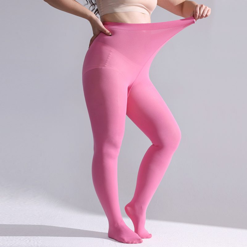 Abdominal women's high waist elastic with foot bottom color large size socks - Image 3