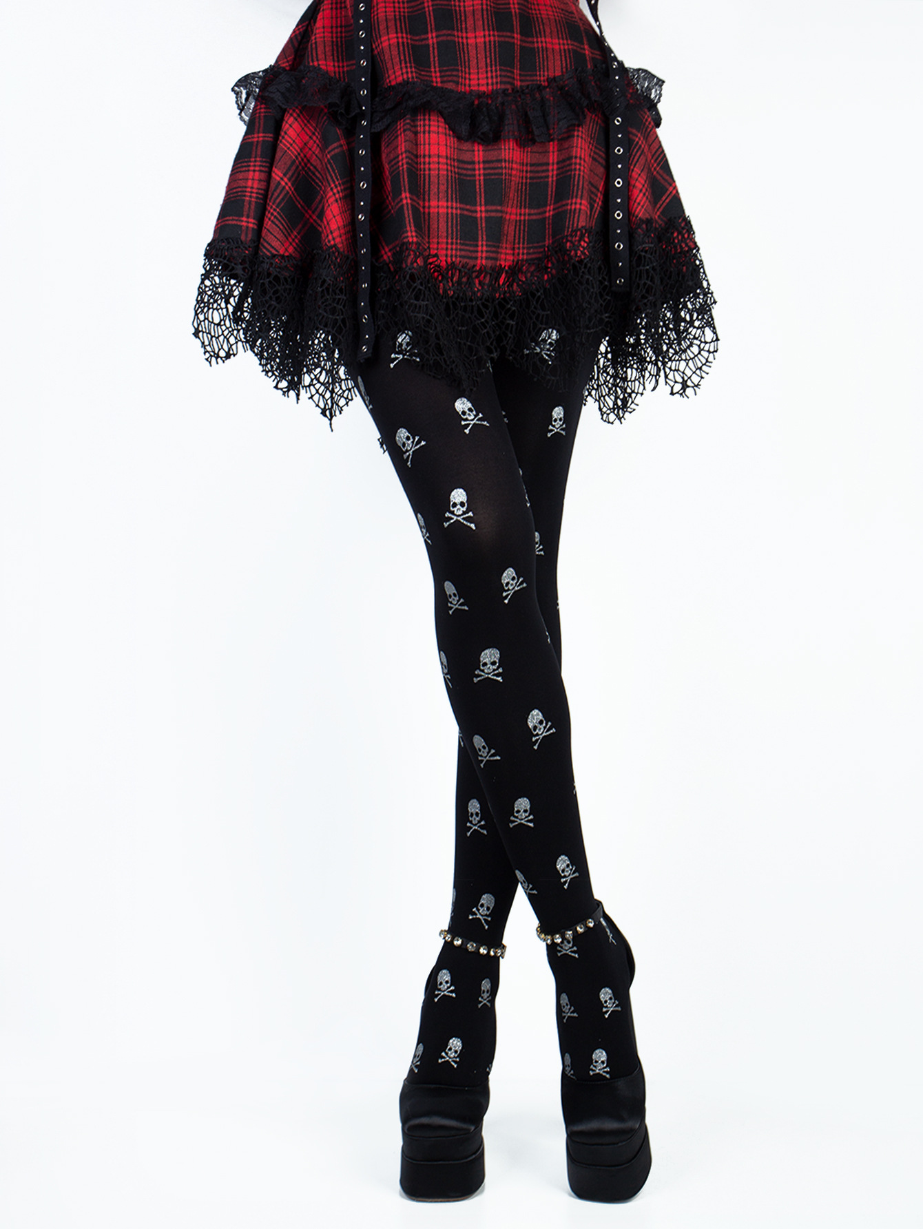 Sexy Skull Halloween Pantyhose - Costume Party Stockings - Image 3