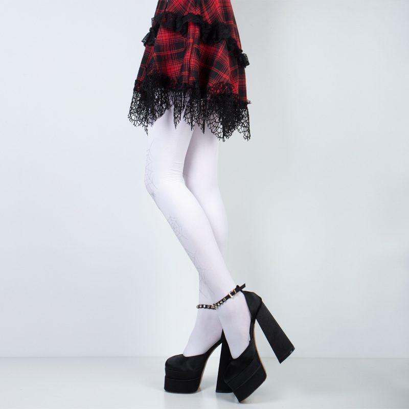Autumn and winter printed white spider web silver Halloween party slimming pantyhose - Image 4