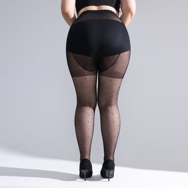 Transparent polka dot black women's spring and summer thin anti-snagging bare leg artifact black stockings sexy slimming non-falling pantyhose - Image 5