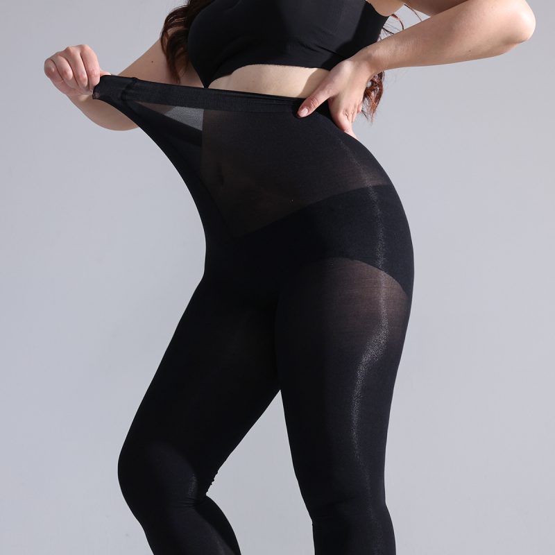 Silk stockings, nine-point stockings, silky pantyhose, sexy base, black ladies red high waist socks Tights - Image 5