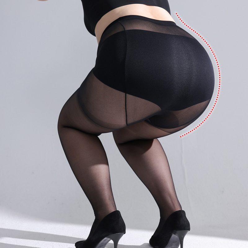 Large size stockings women fat mm summer ultra-thin anti-snagging pantyhose plus fat and large black bare leg artifact no drop crotch - Image 4