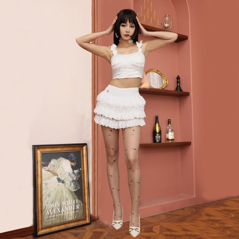 Transparent socks, star letter stockings, tattoo prints, Lolita fantasy girl pantyhose, anti-snagging white stockings - Image 5