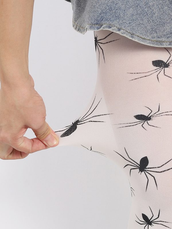 Bare legs artifact autumn and winter stockings anti-snagging slim spider black silk thin sexy net celebrity printed white stockings