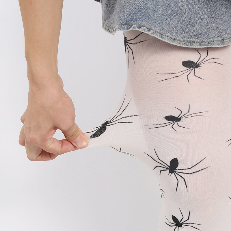 Bare legs artifact autumn and winter stockings anti-snagging slim spider black silk thin sexy net celebrity printed white stockings