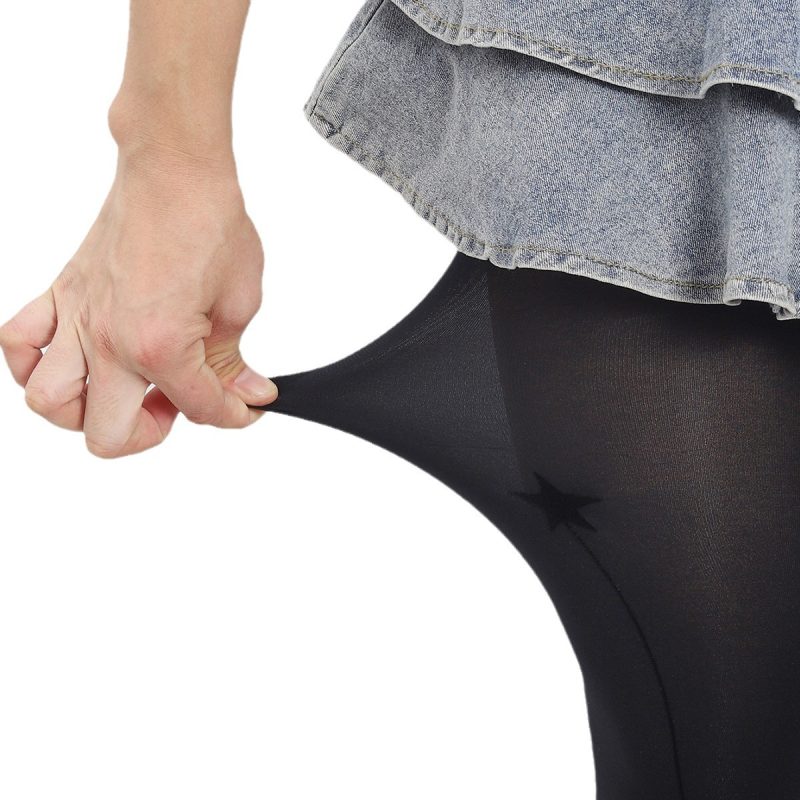 Star pure desire stockings autumn and winter fake transparent flesh leg leggings women flocked letter black romper stockings