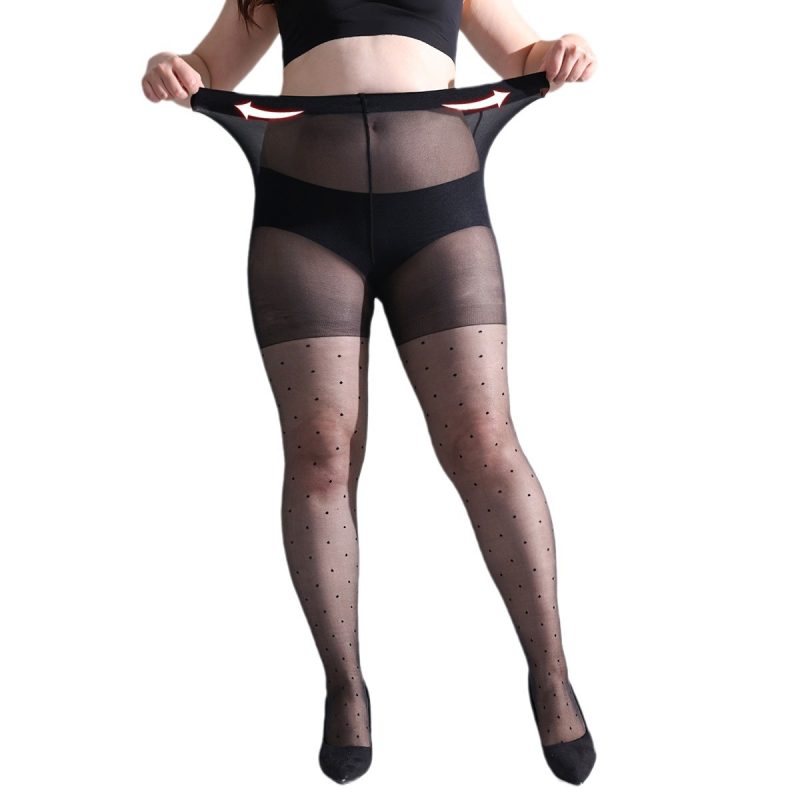 Transparent polka dot black women's spring and summer thin anti-snagging bare leg artifact black stockings sexy slimming non-falling pantyhose - Image 6