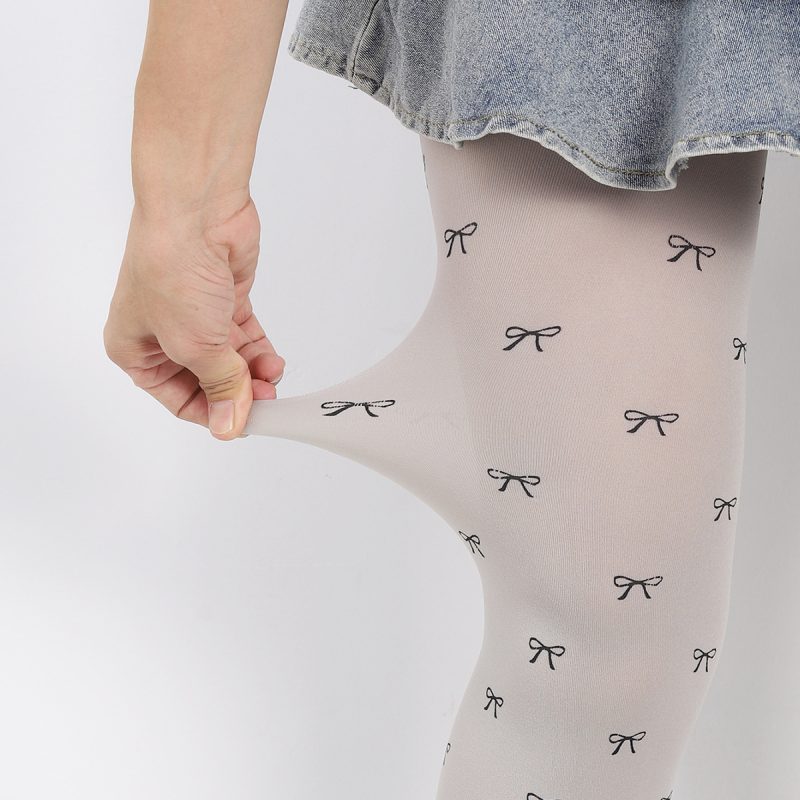 New white stockings women spring and summer anti-snagging pantyhose wholesale Lolita bow JK sexy black silk - Image 6